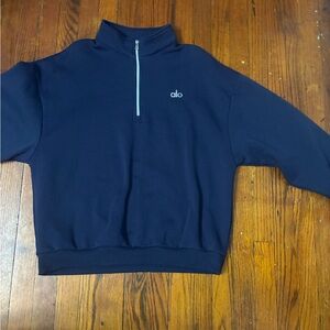 ALO Yoga Men's Deep Blue Half-Zip Sweater